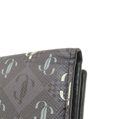 Jimmy Choo Logo tri-fold wallet Bifold Wallet with Coin Pocket Leather Ladies [Used]