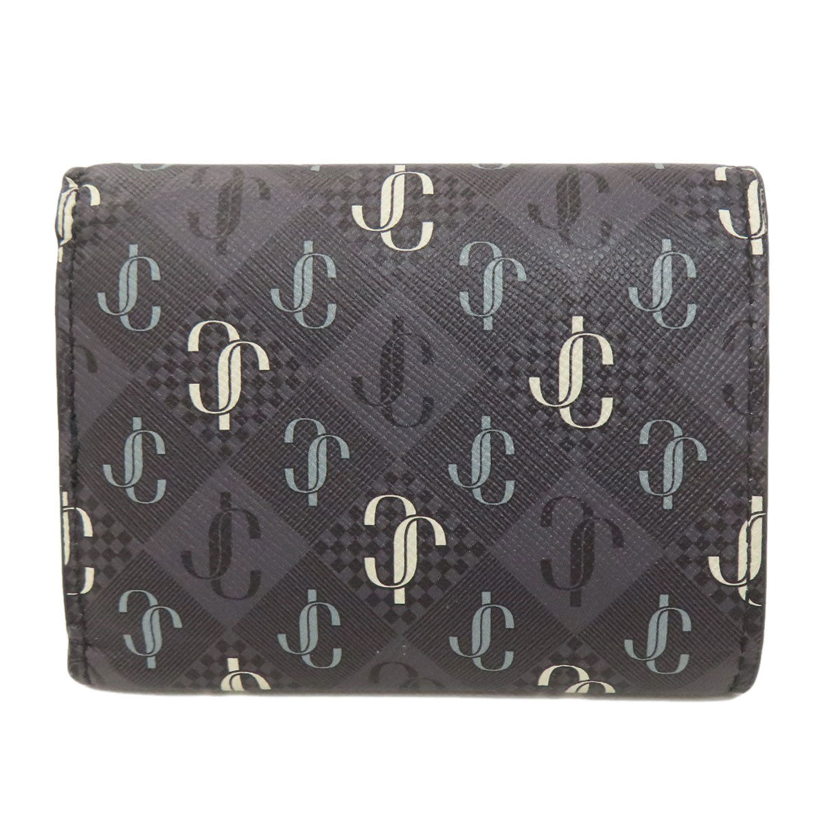 Jimmy Choo Logo tri-fold wallet Bifold Wallet with Coin Pocket Leather Ladies [Used]