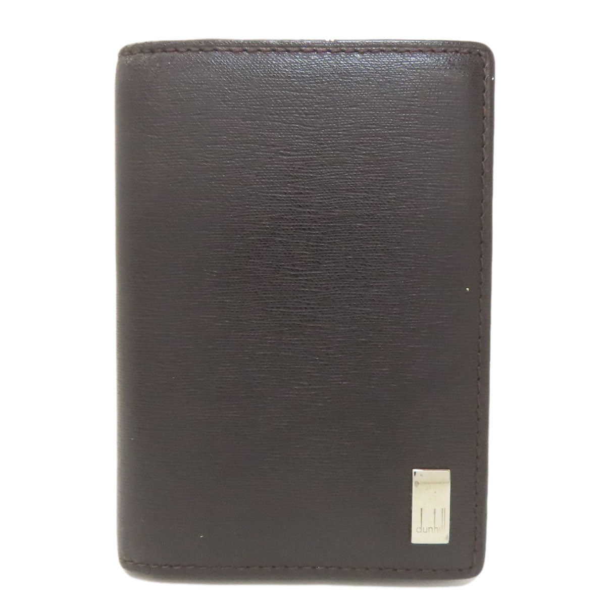 Dunhill Sidecar Gunmetal Card Case Leather mens [Used]