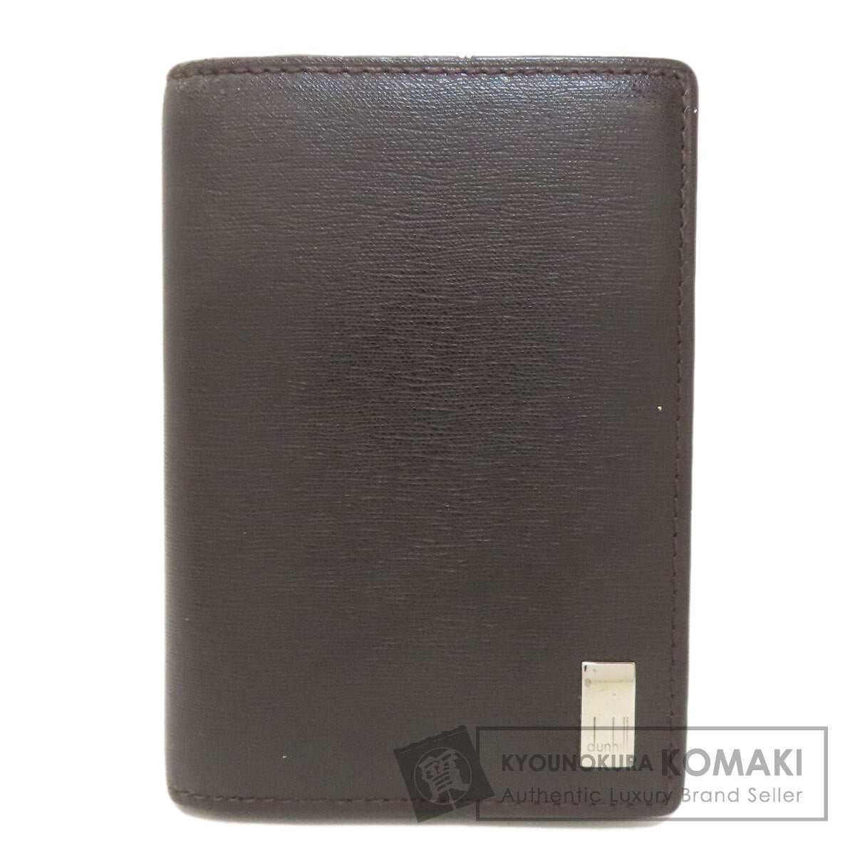Dunhill Sidecar Gunmetal Card Case Leather mens [Used]