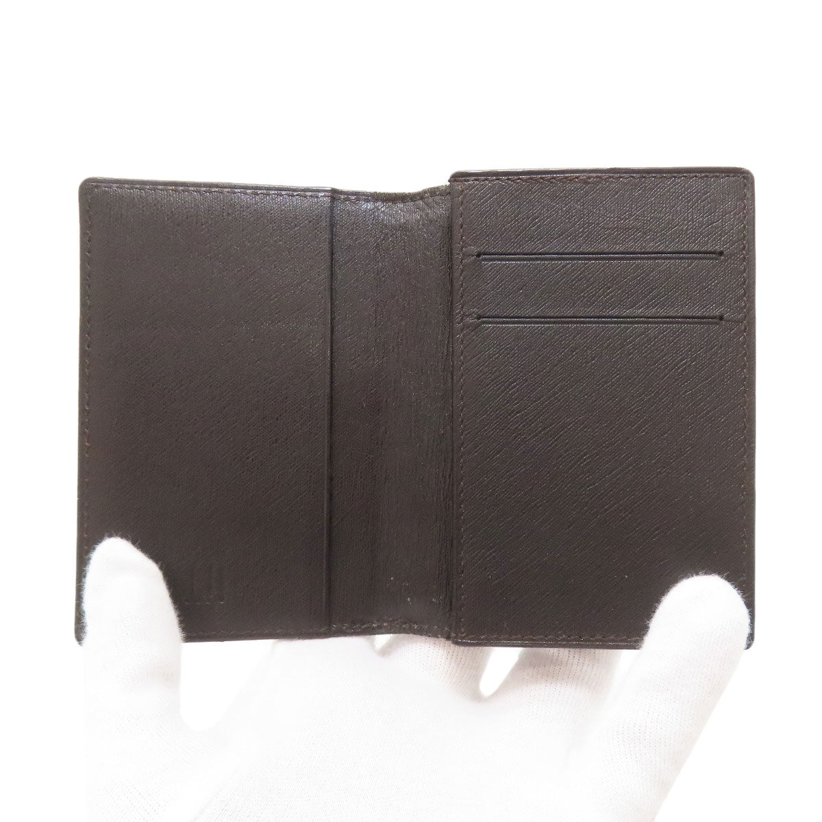 Dunhill Sidecar Gunmetal Card Case Leather mens [Used]