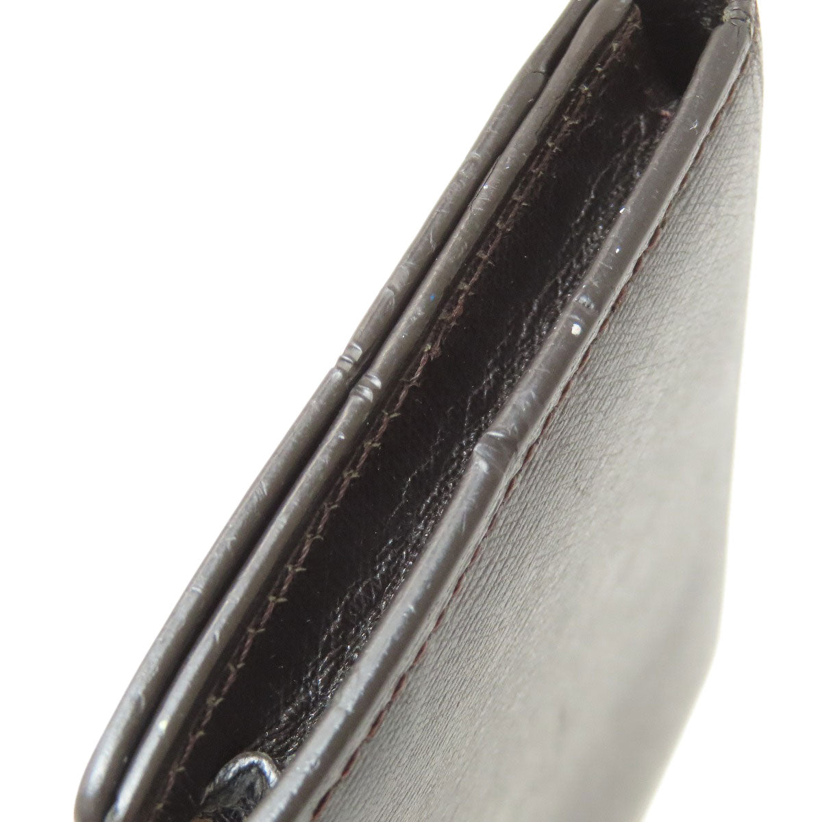 Dunhill Sidecar Gunmetal Card Case Leather mens [Used]
