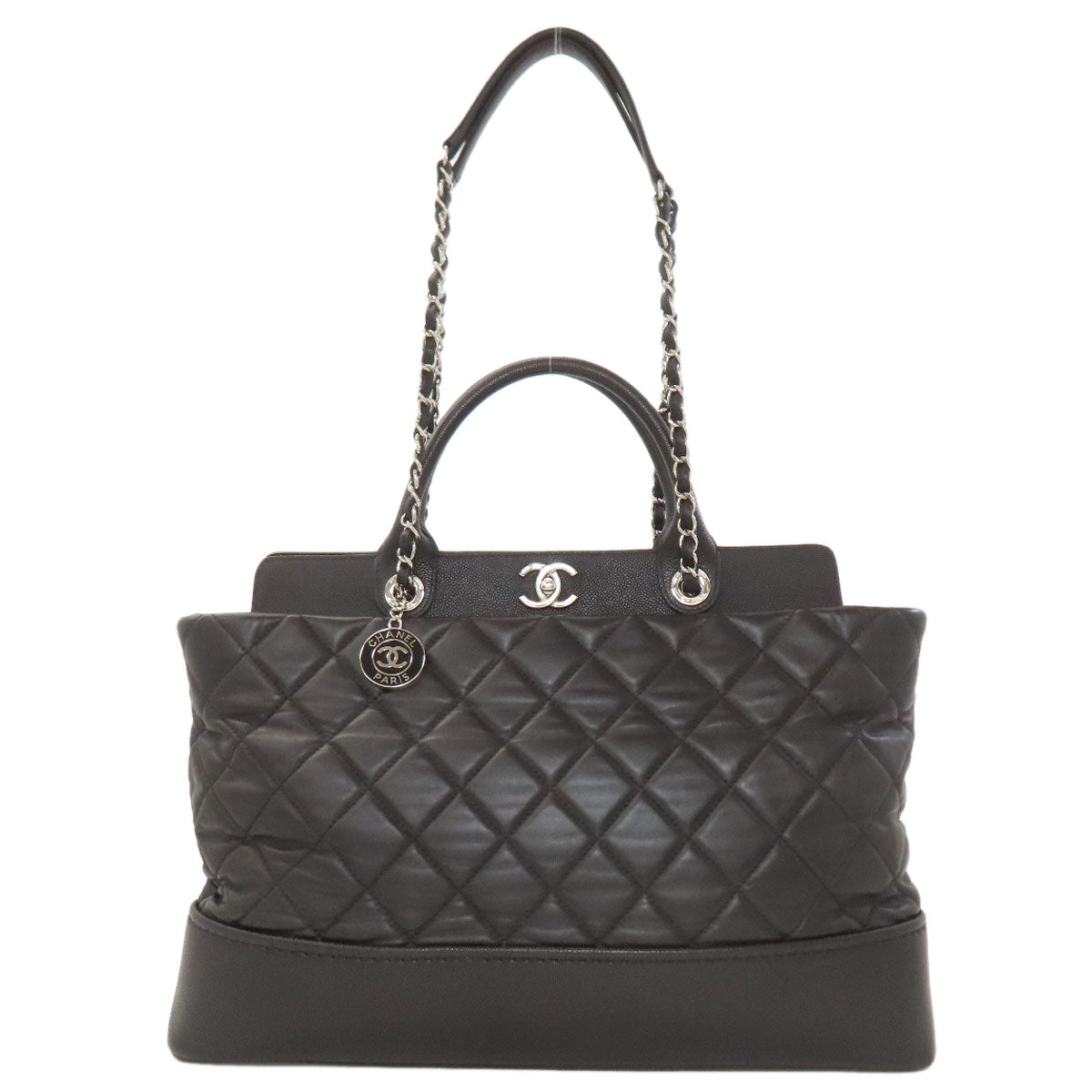 CHANEL Matelasse SilverHardware 2WAY Tote Bag Calf Ladies [Used]