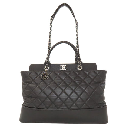 CHANEL Matelasse SilverHardware 2WAY Tote Bag Calf Ladies [Used]