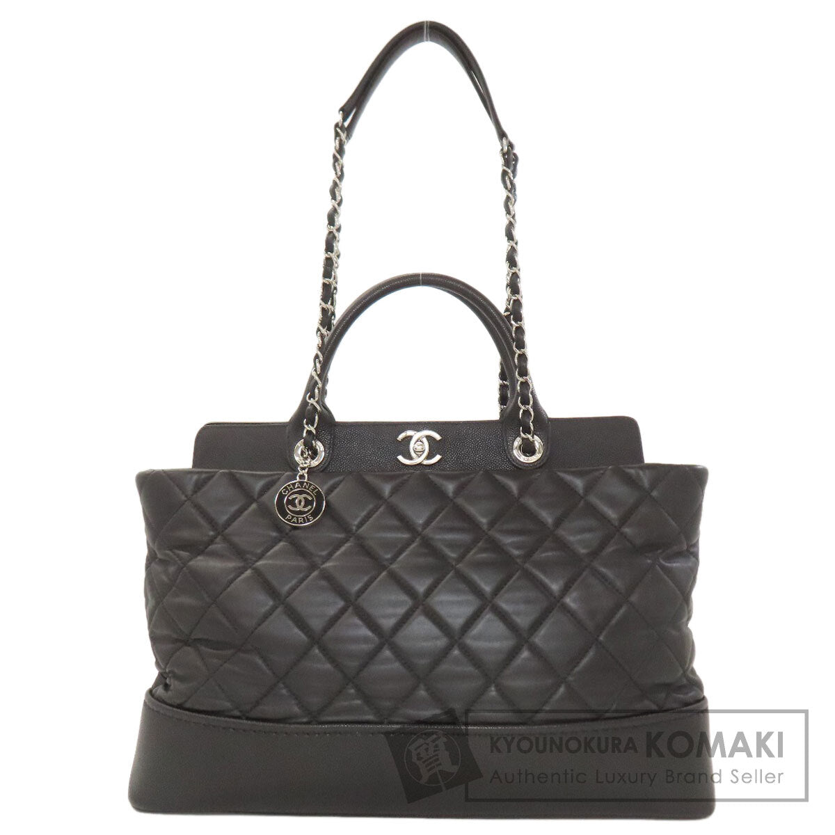 CHANEL Matelasse SilverHardware 2WAY Tote Bag Calf Ladies [Used]