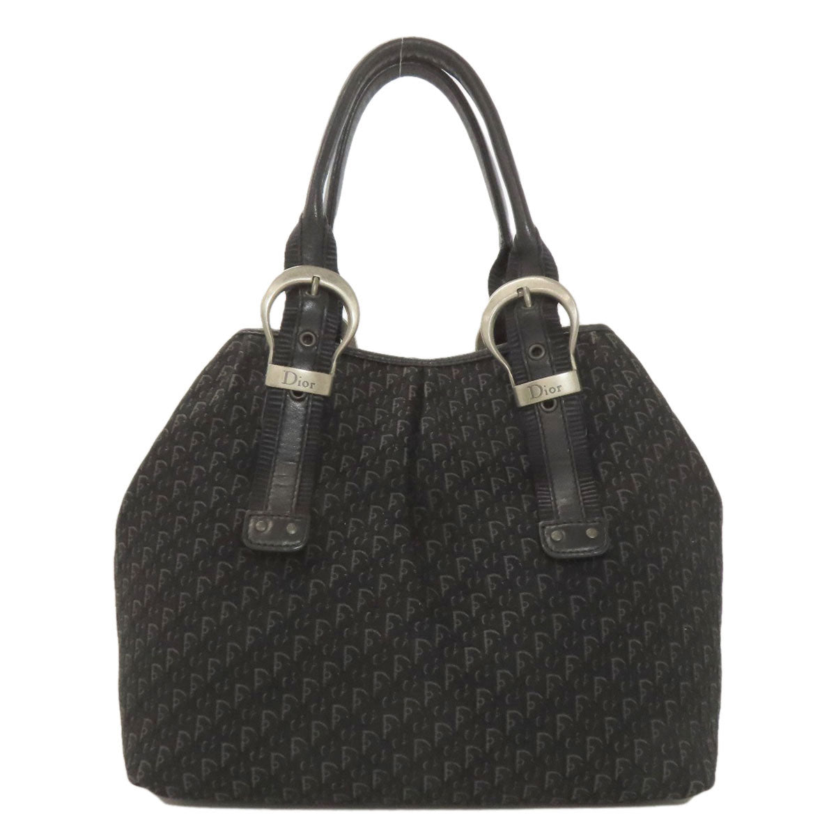 CHRISTIAN DIOR Trotter pattern Tote Bag Canvas Ladies [Used]