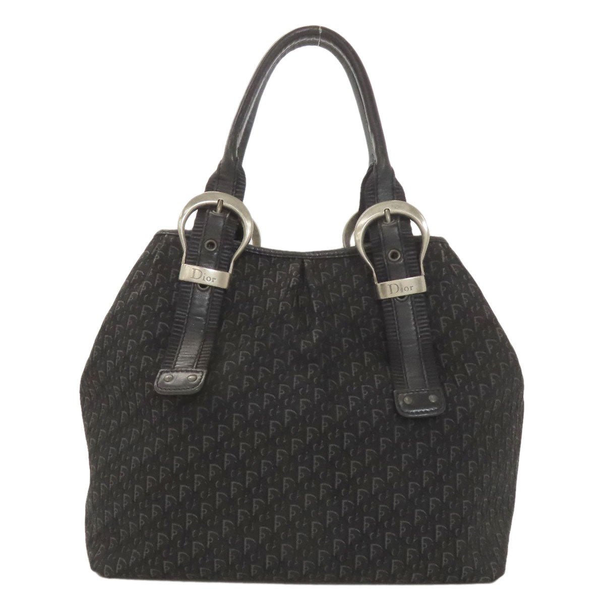 CHRISTIAN DIOR Trotter pattern Tote Bag Canvas Ladies [Used]
