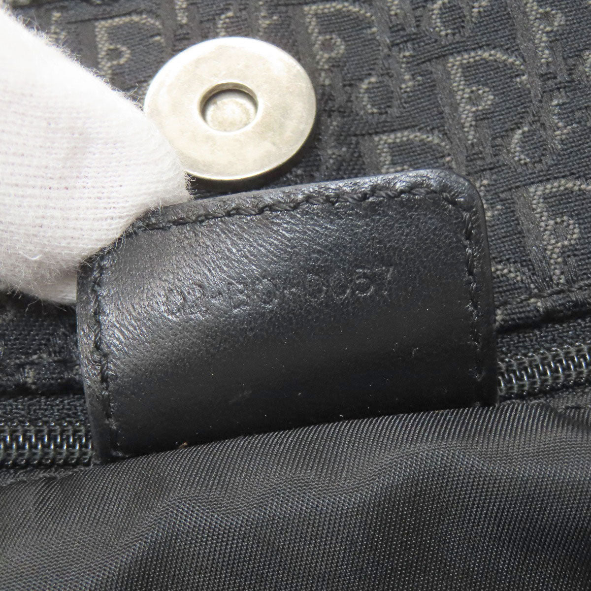 CHRISTIAN DIOR Trotter pattern Tote Bag Canvas Ladies [Used]