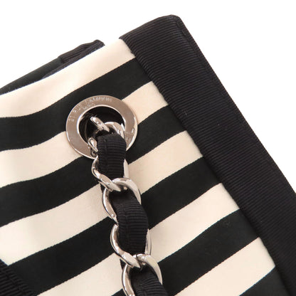 CHANEL Chain Tote Border COCO Mark SilverHardware Tote Bag Nylon Ladies [Used]