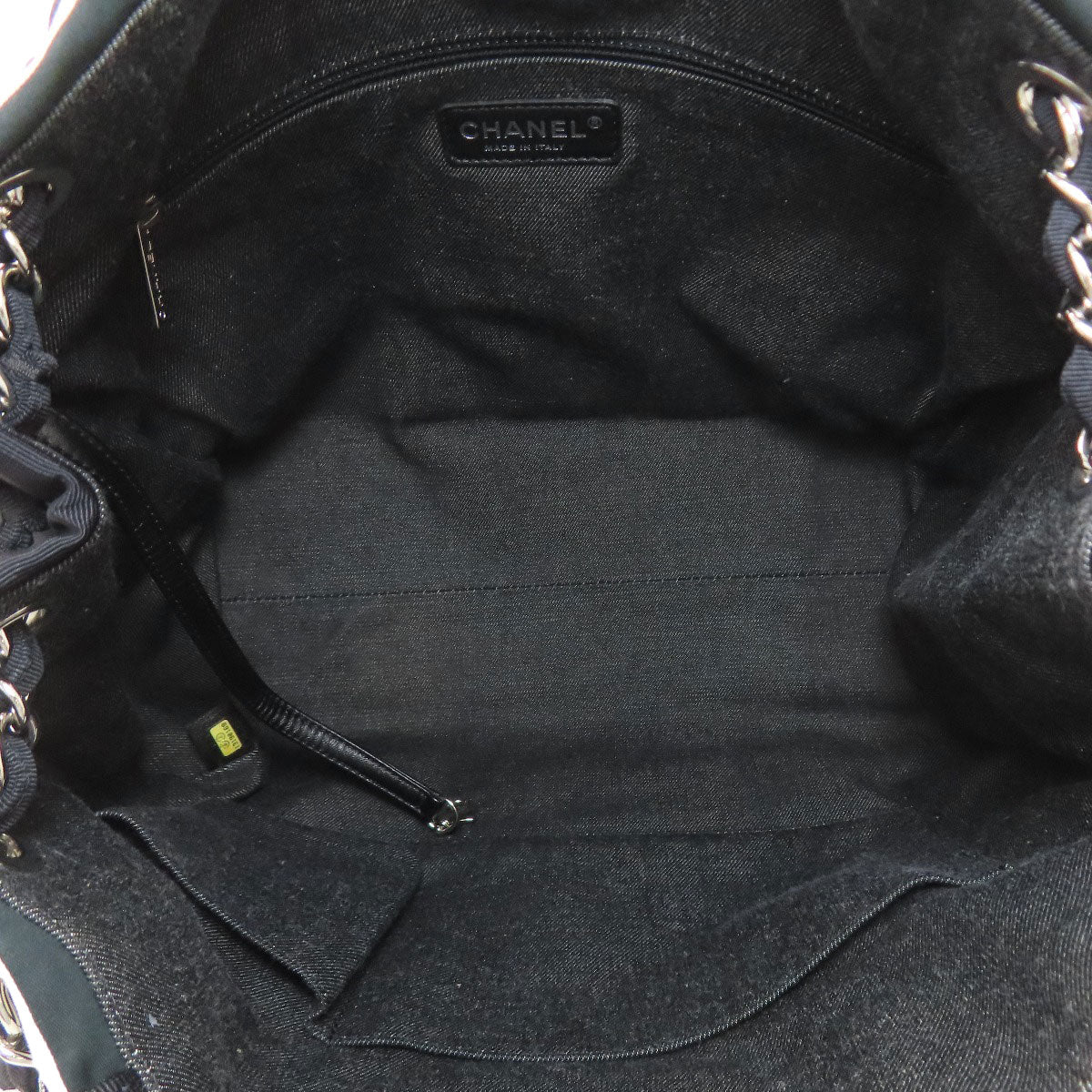 CHANEL Chain Tote Border COCO Mark SilverHardware Tote Bag Nylon Ladies [Used]