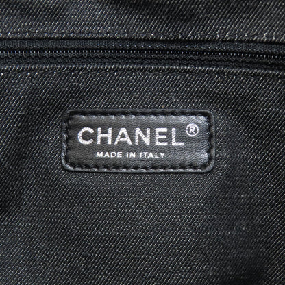 CHANEL Chain Tote Border COCO Mark SilverHardware Tote Bag Nylon Ladies [Used]