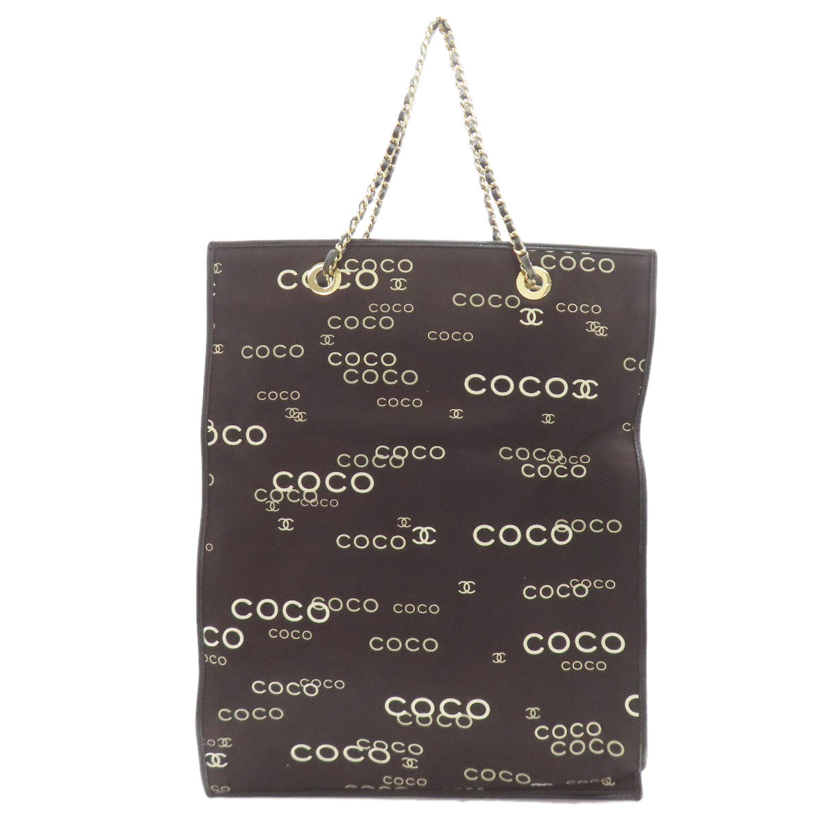 シャネル COCOプリント ゴールド金具 トートバッグ キャンバス レディース 【中古】【CHANEL】