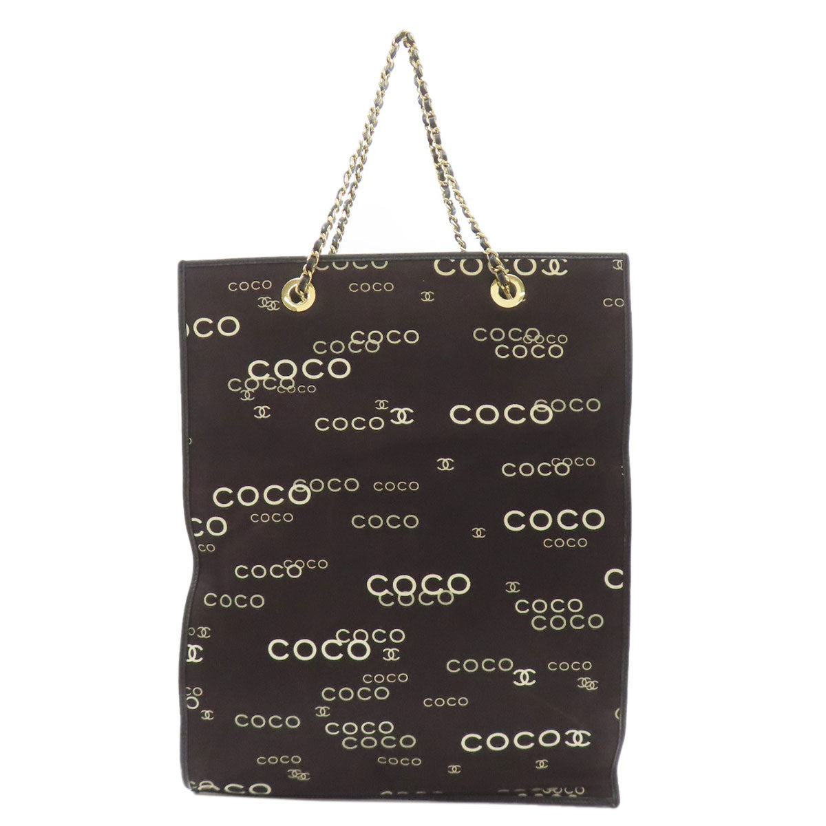 シャネル COCOプリント ゴールド金具 トートバッグ キャンバス レディース 【中古】【CHANEL】