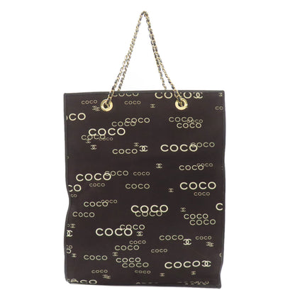 シャネル COCOプリント ゴールド金具 トートバッグ キャンバス レディース 【中古】【CHANEL】