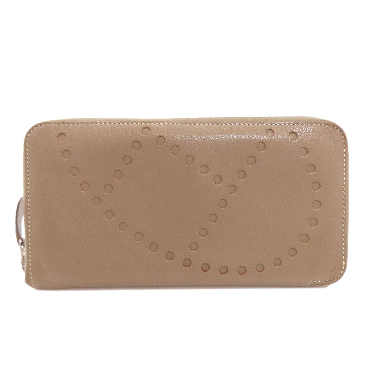 HERMES Evelyne Azap Long Etoupe Silver Hardware Long wallet (with coin pocket) Chevre Ladies [Used]
