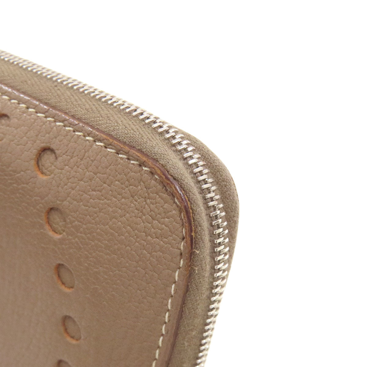 HERMES Evelyne Azap Long Etoupe Silver Hardware Long wallet (with coin pocket) Chevre Ladies [Used]