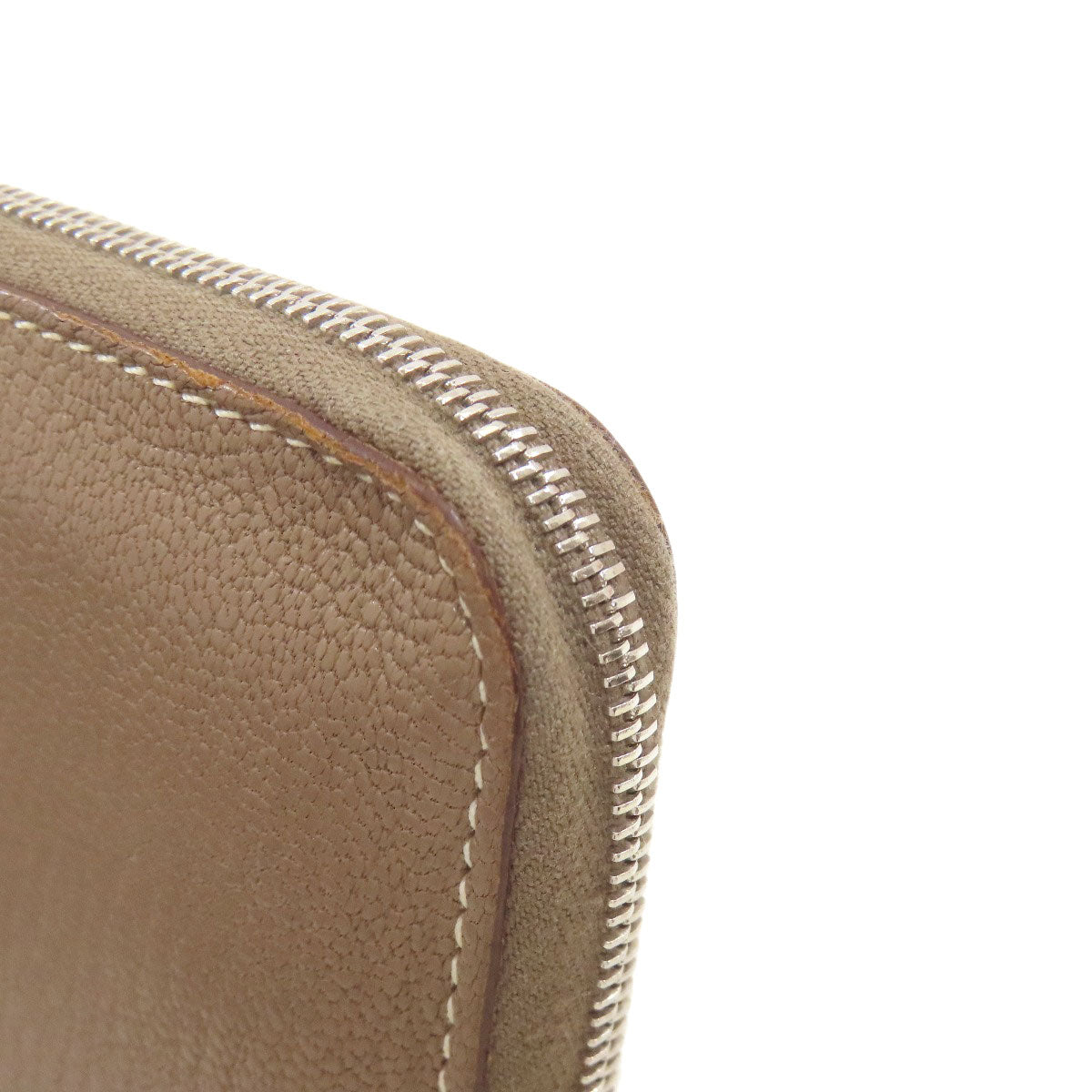 HERMES Evelyne Azap Long Etoupe Silver Hardware Long wallet (with coin pocket) Chevre Ladies [Used]