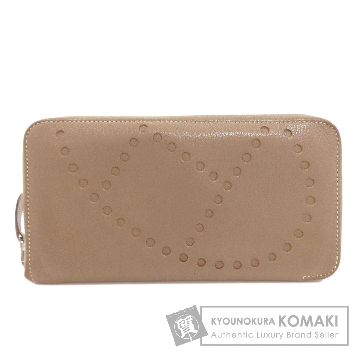 HERMES Evelyne Azap Long Etoupe Silver Hardware Long wallet (with coin pocket) Chevre Ladies [Used]