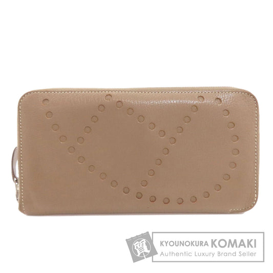 HERMES Evelyne Azap Long Etoupe Silver Hardware Long wallet (with coin pocket) Chevre Ladies [Used]