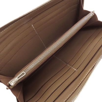 HERMES Evelyne Azap Long Etoupe Silver Hardware Long wallet (with coin pocket) Chevre Ladies [Used]