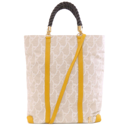 Roberta di Camerino Rope pattern 2WAY Tote Bag Canvas Ladies [Used]