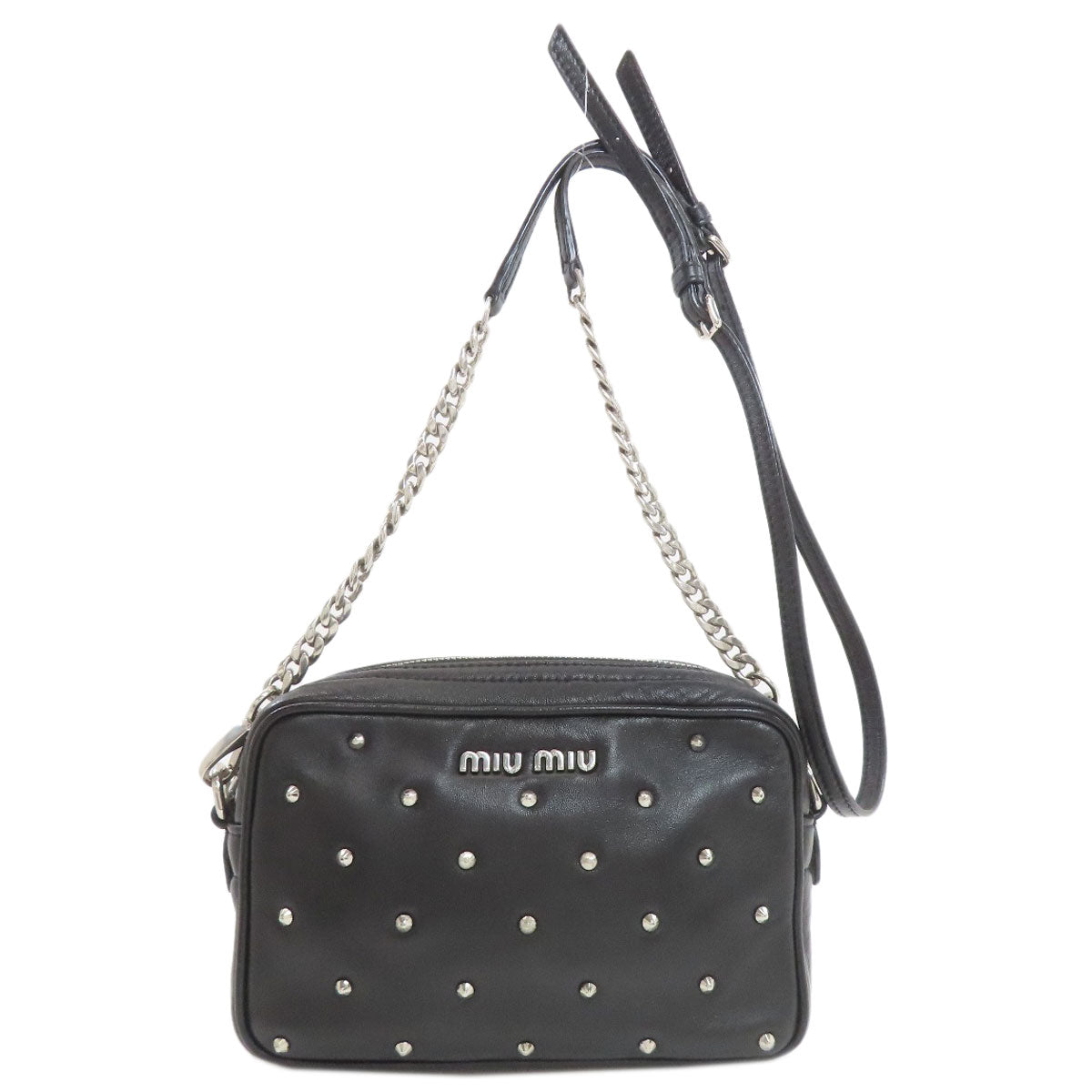 ミュウミュウ スタッズ ショルダーバッグ カーフ レディース 【中古】【MIUMIU】