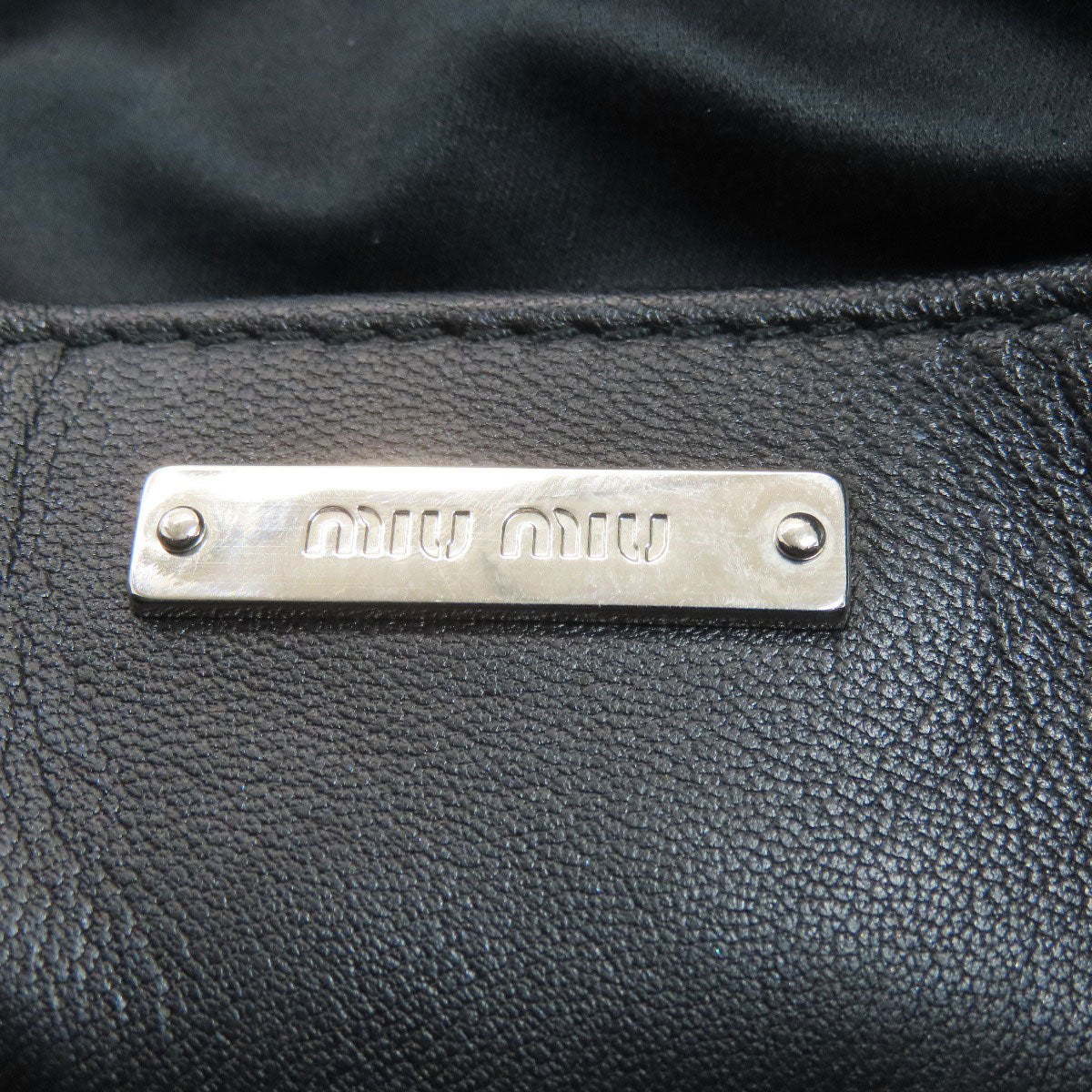 ミュウミュウ スタッズ ショルダーバッグ カーフ レディース 【中古】【MIUMIU】