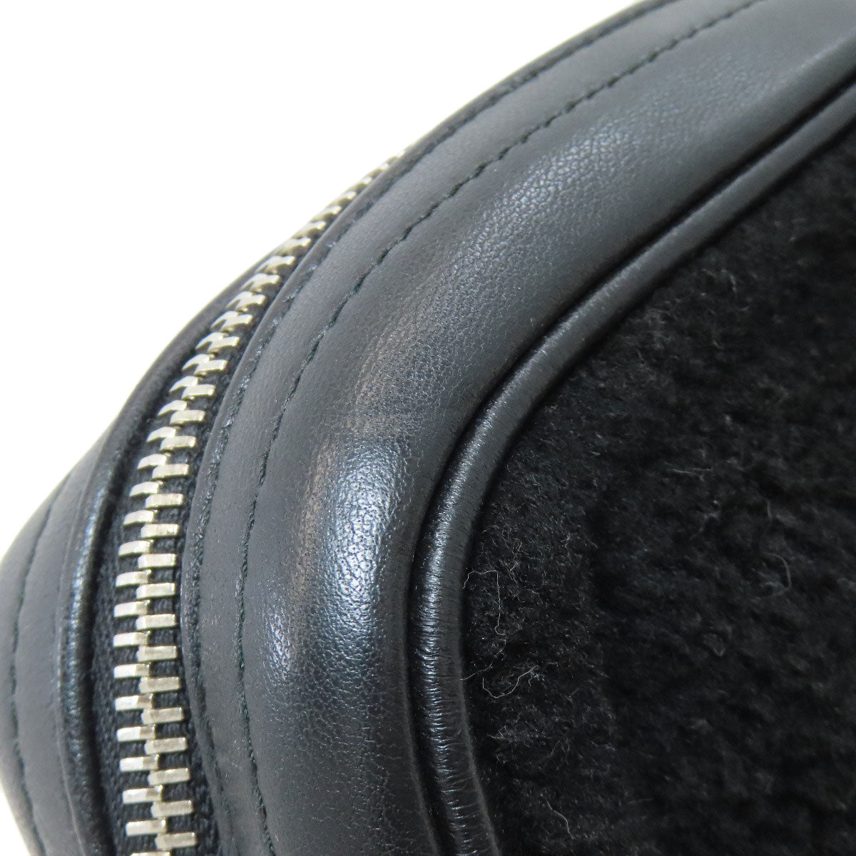 MIUMIU logo Shoulder Bag Leather FurLadies [Used]