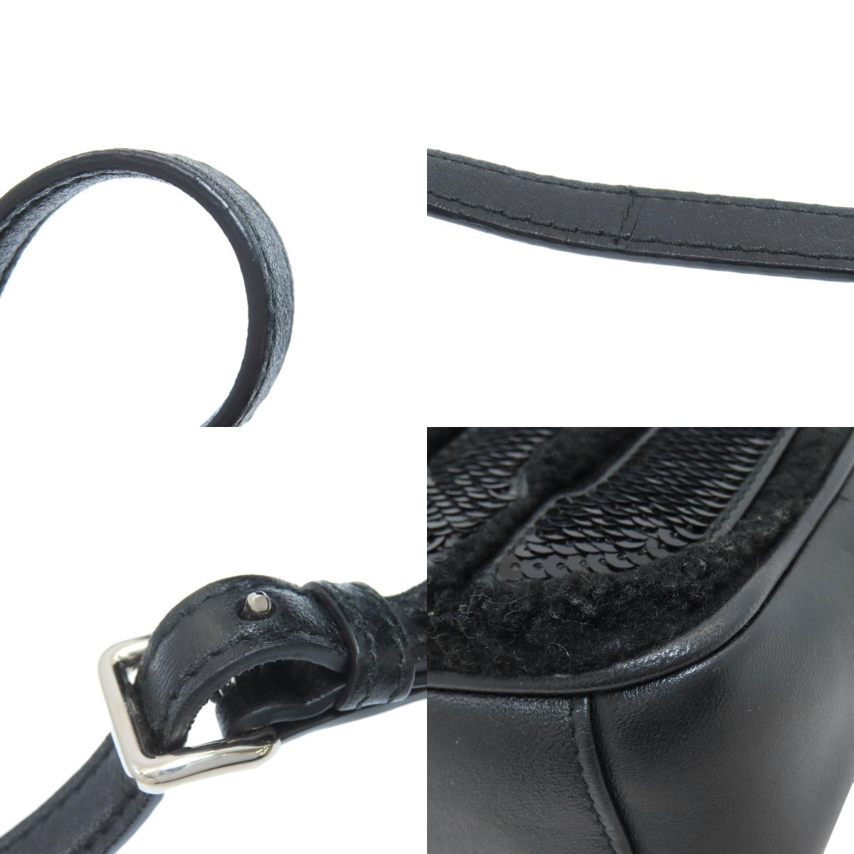 MIUMIU logo Shoulder Bag Leather FurLadies [Used]