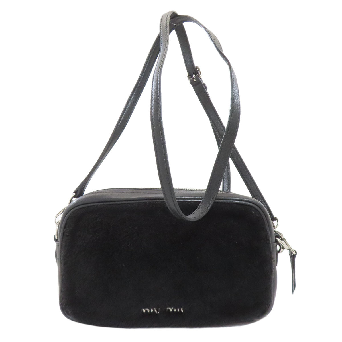 MIUMIU logo Shoulder Bag Leather FurLadies [Used]