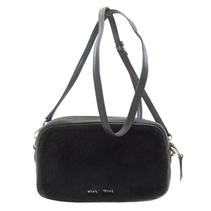 MIUMIU logo Shoulder Bag Leather FurLadies [Used]