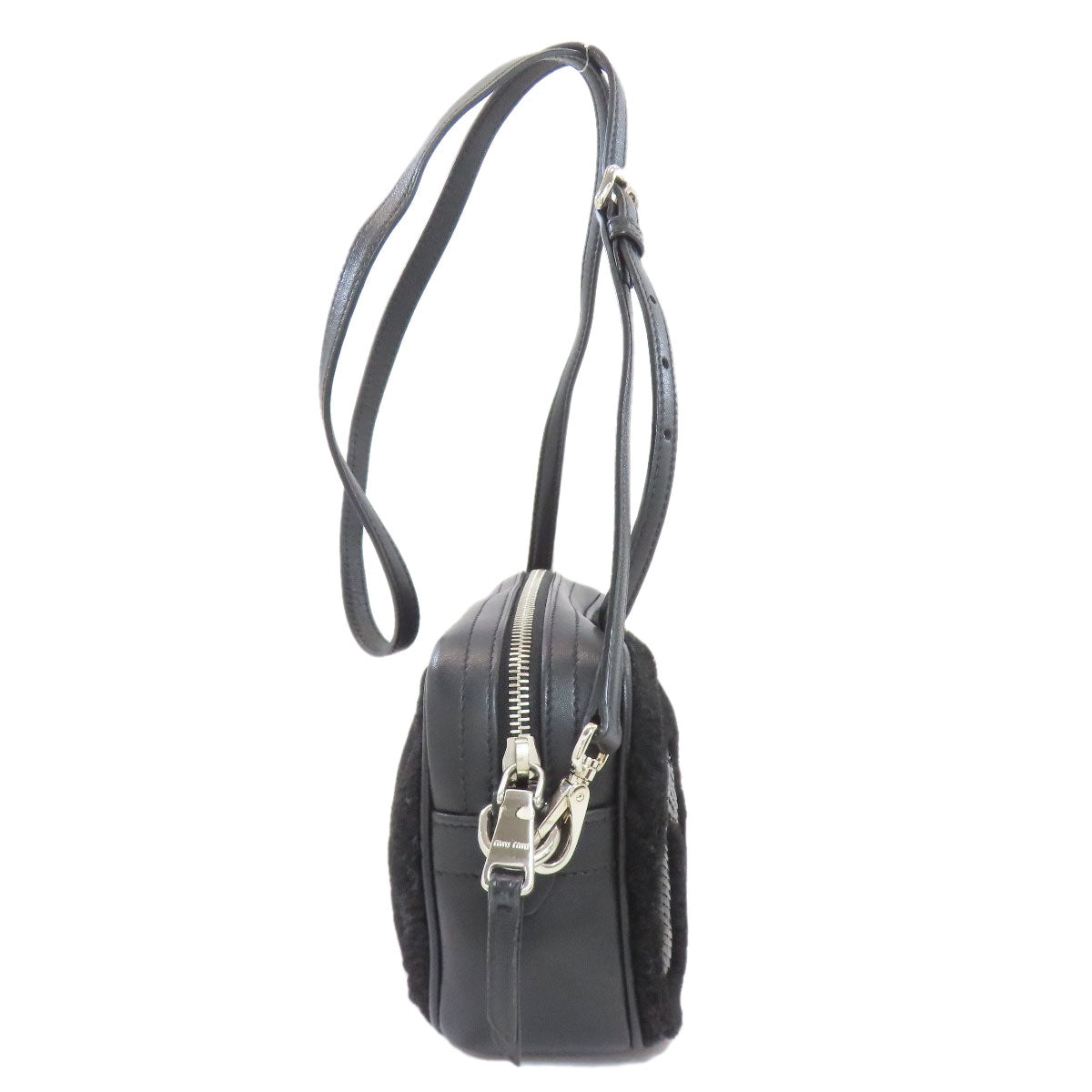 MIUMIU logo Shoulder Bag Leather FurLadies [Used]