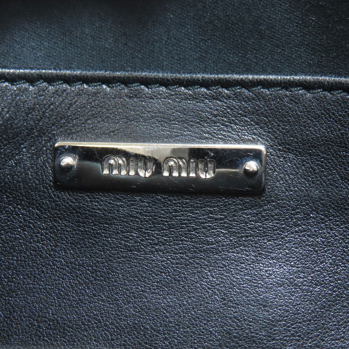 MIUMIU logo Shoulder Bag Leather FurLadies [Used]