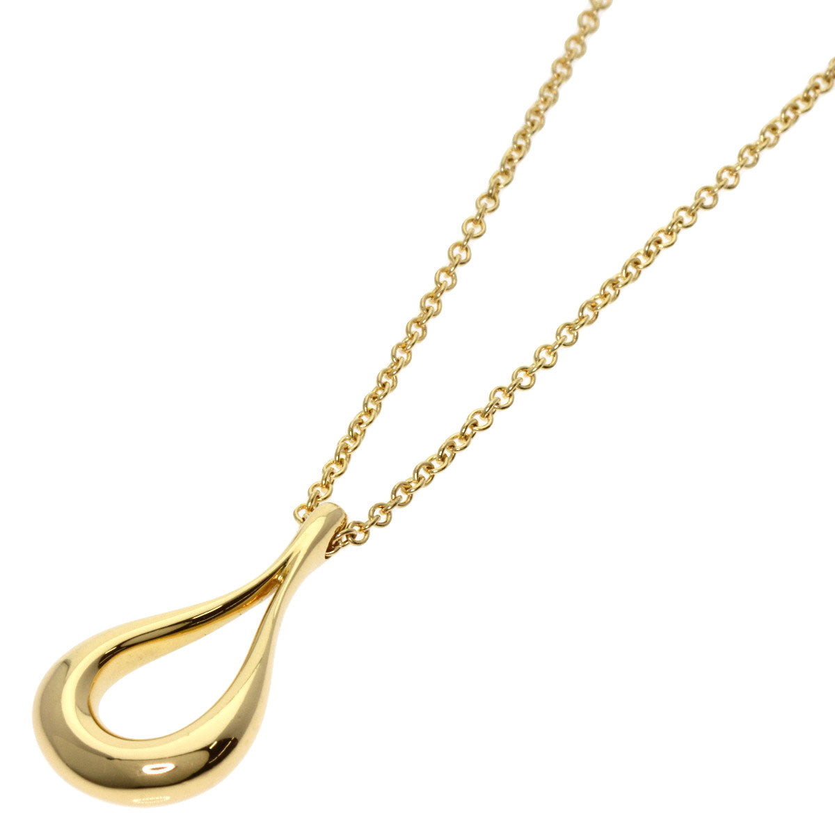 TIFFANY&Co. Open teardrop Necklace K18 Yellow Gold Ladies [Used]