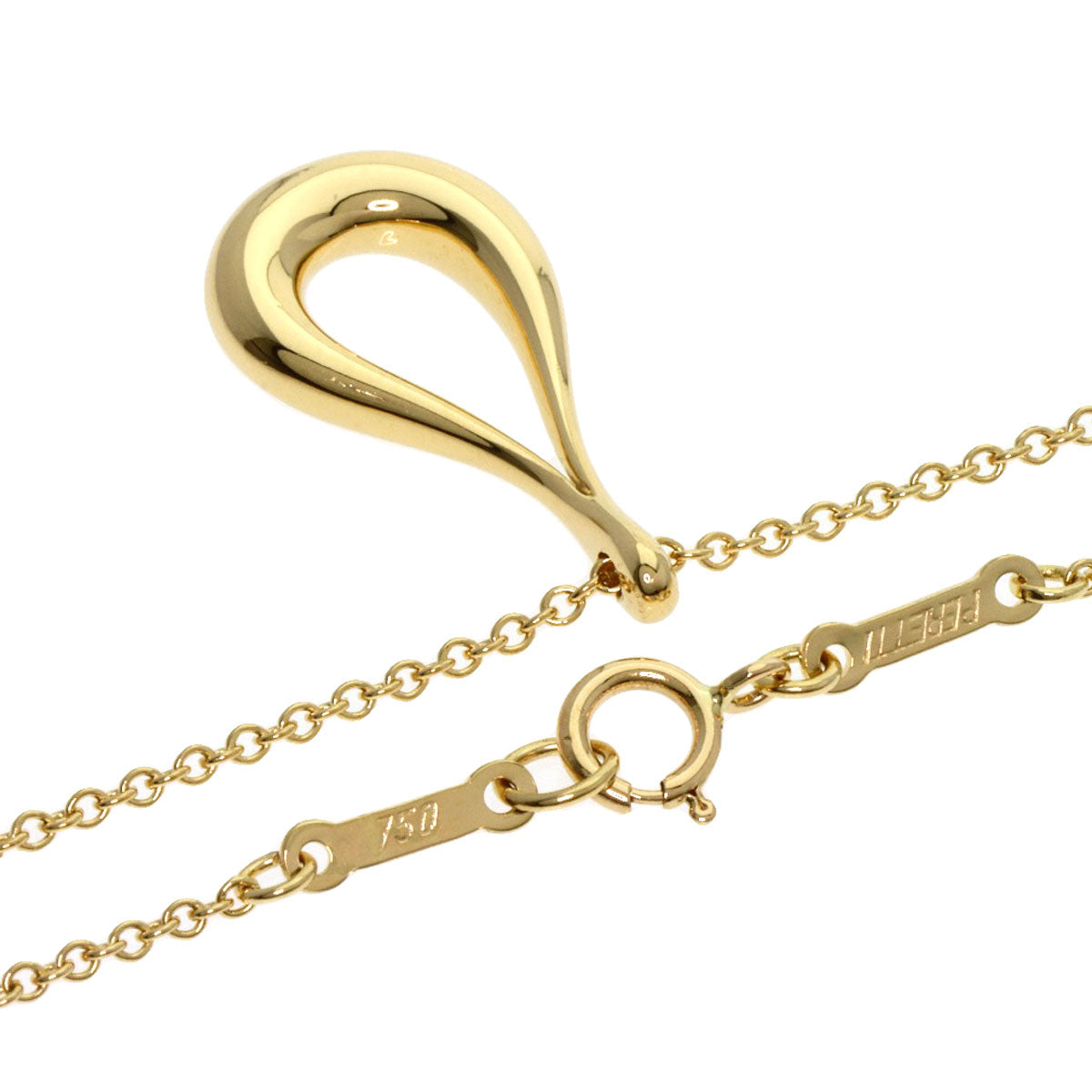 TIFFANY&Co. Open teardrop Necklace K18 Yellow Gold Ladies [Used]