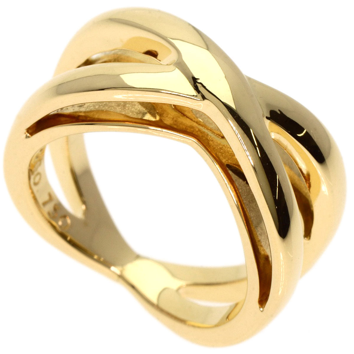 TIFFANY&Co. cross Ring K18 Yellow Gold Ladies [Used]