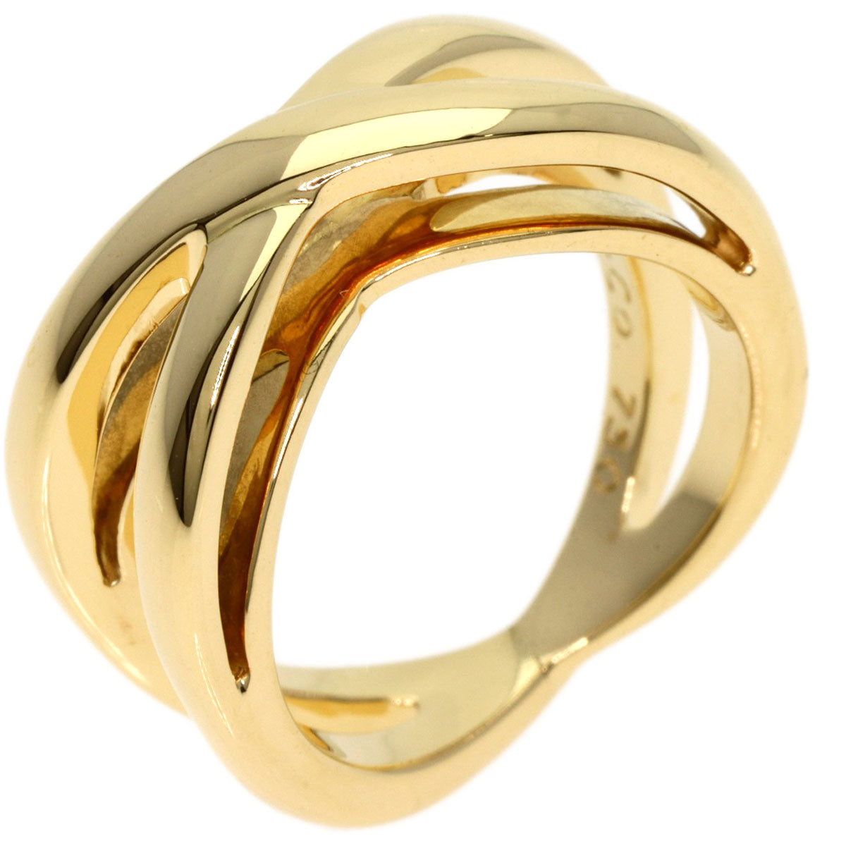 TIFFANY&Co. cross Ring K18 Yellow Gold Ladies [Used]