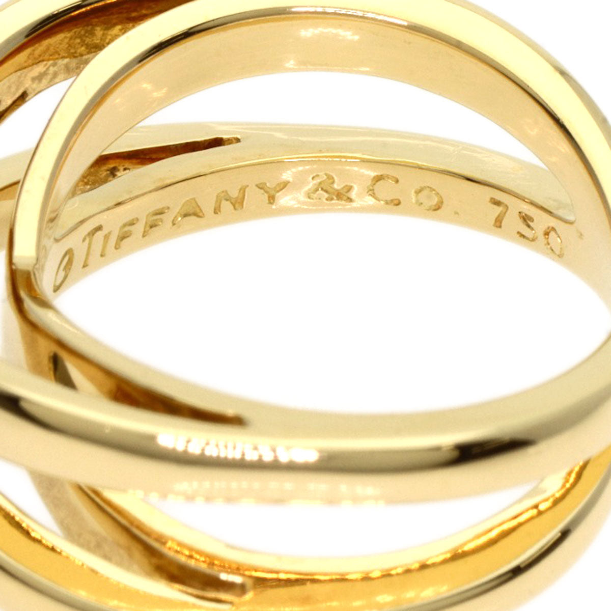 TIFFANY&Co. cross Ring K18 Yellow Gold Ladies [Used]
