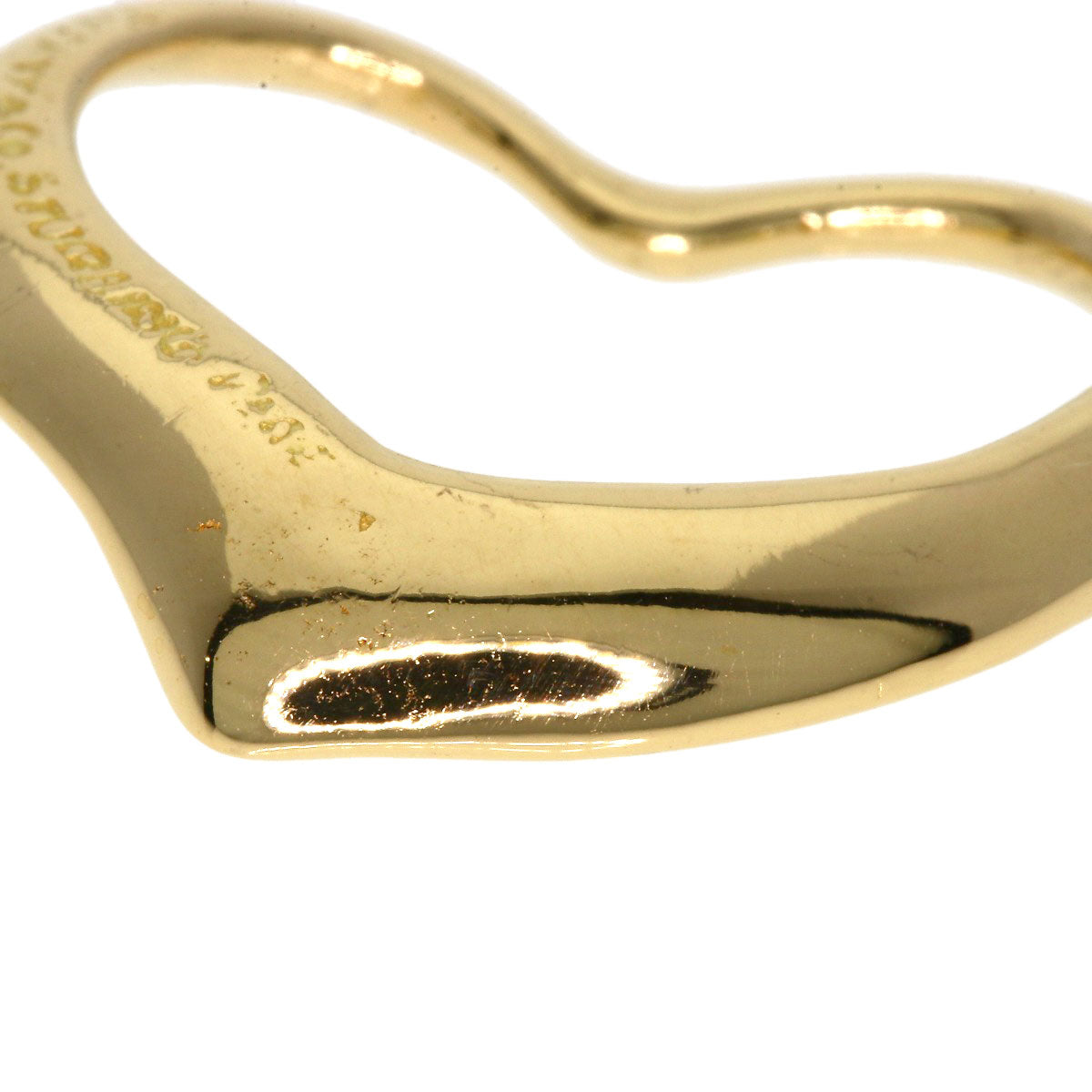 TIFFANY&Co. Open heart Pendant top K18 Yellow Gold Ladies [Used]