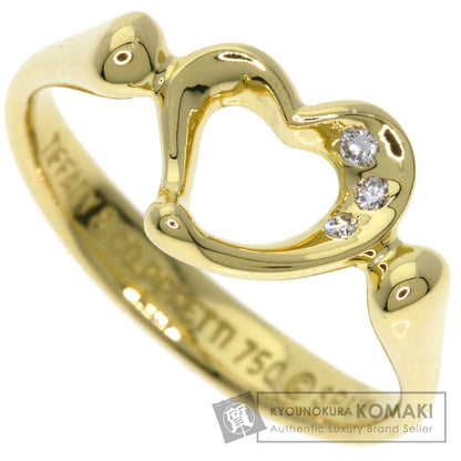 TIFFANY&Co. Open Heart 3P Diamond Ring K18 Yellow Gold Ladies [Used]
