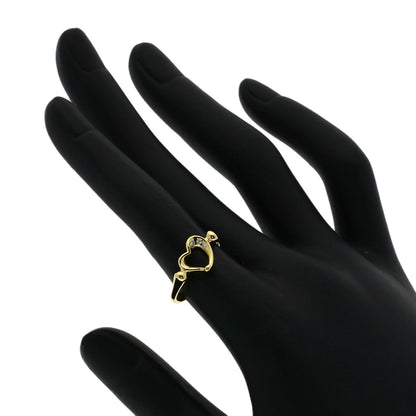 TIFFANY&Co. Open Heart 3P Diamond Ring K18 Yellow Gold Ladies [Used]