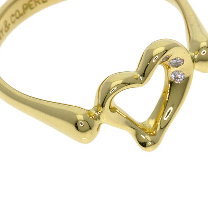 TIFFANY&Co. Open Heart 3P Diamond Ring K18 Yellow Gold Ladies [Used]