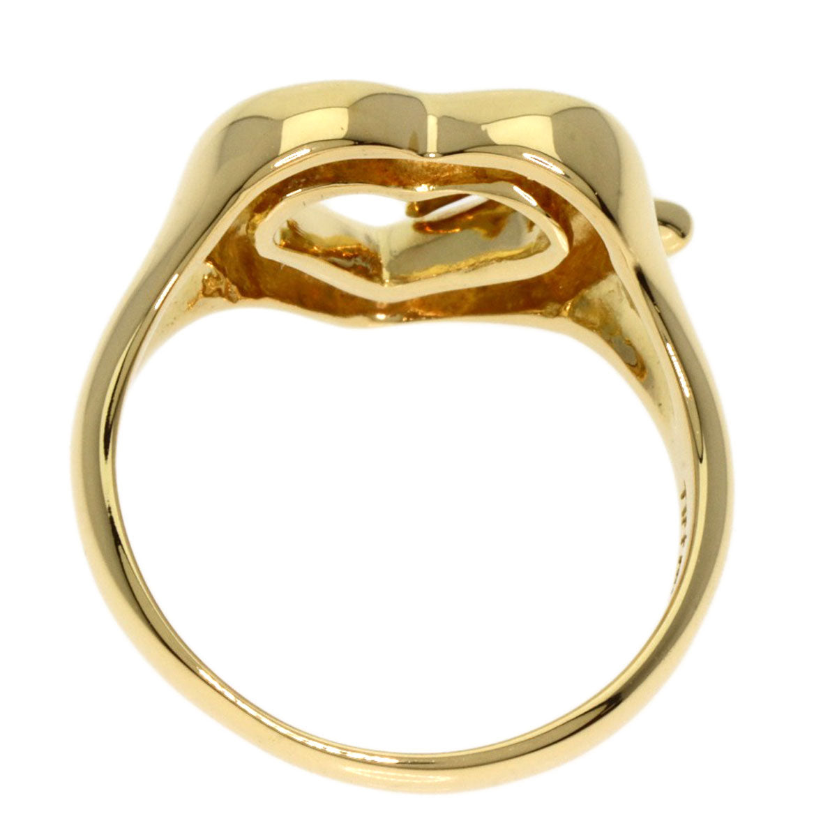 TIFFANY&Co. Heart ribbon Ring K18 Yellow Gold Ladies [Used]
