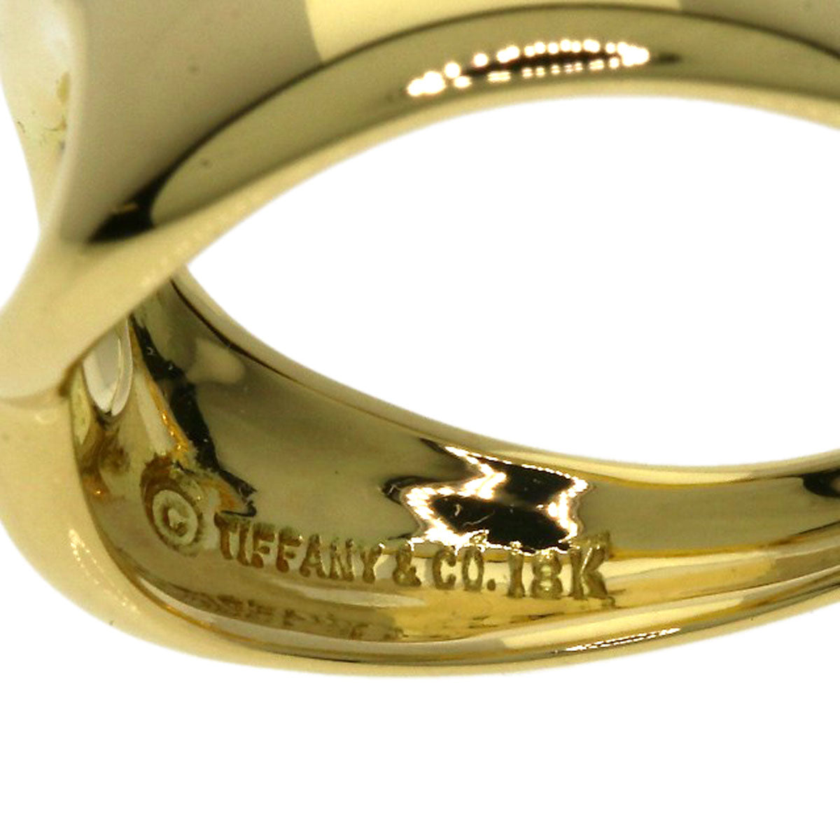 TIFFANY&Co. Open heart Ring K18 Yellow Gold Ladies [Used]