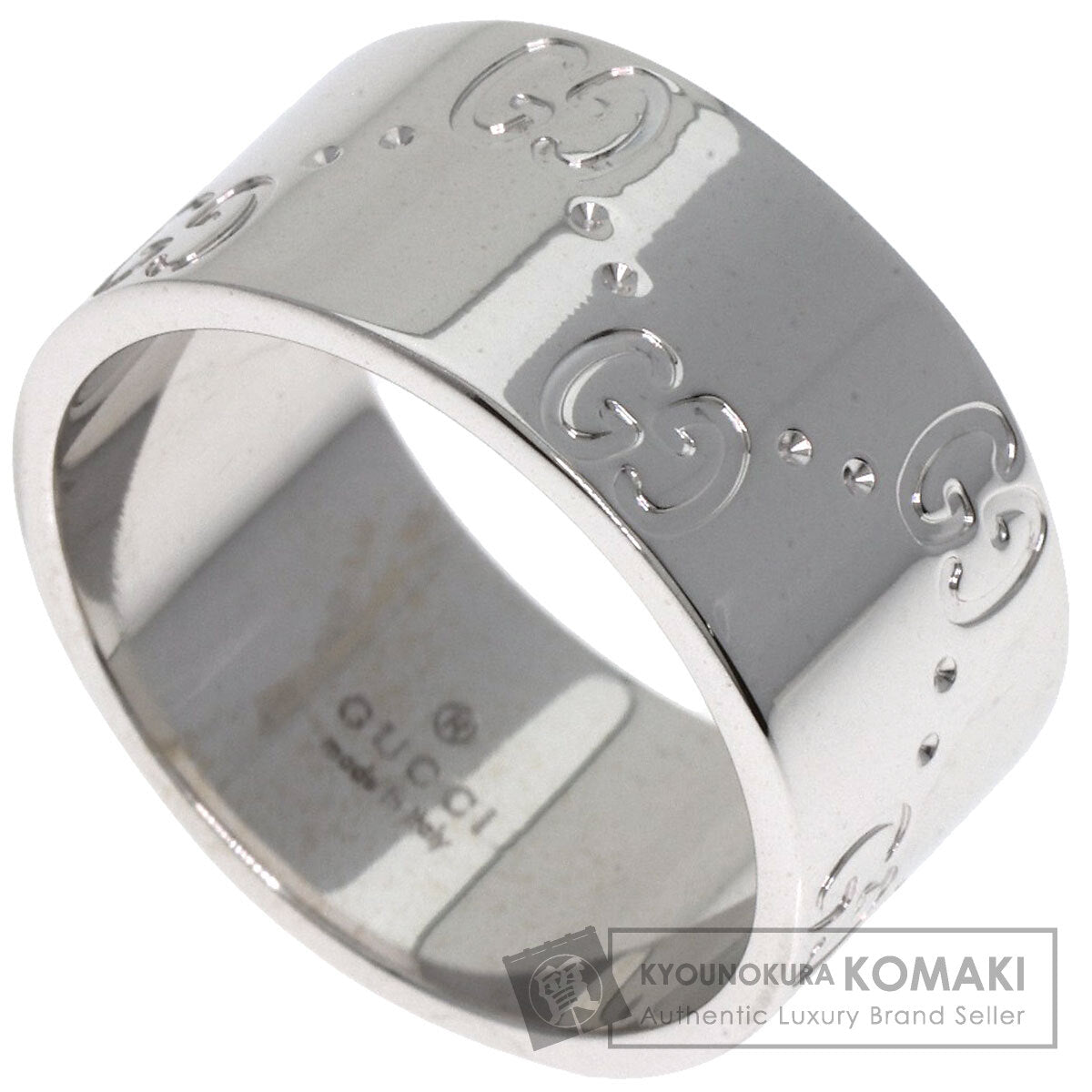 GUCCI   Ring Icon Wide #12 K18 White Gold Ladies