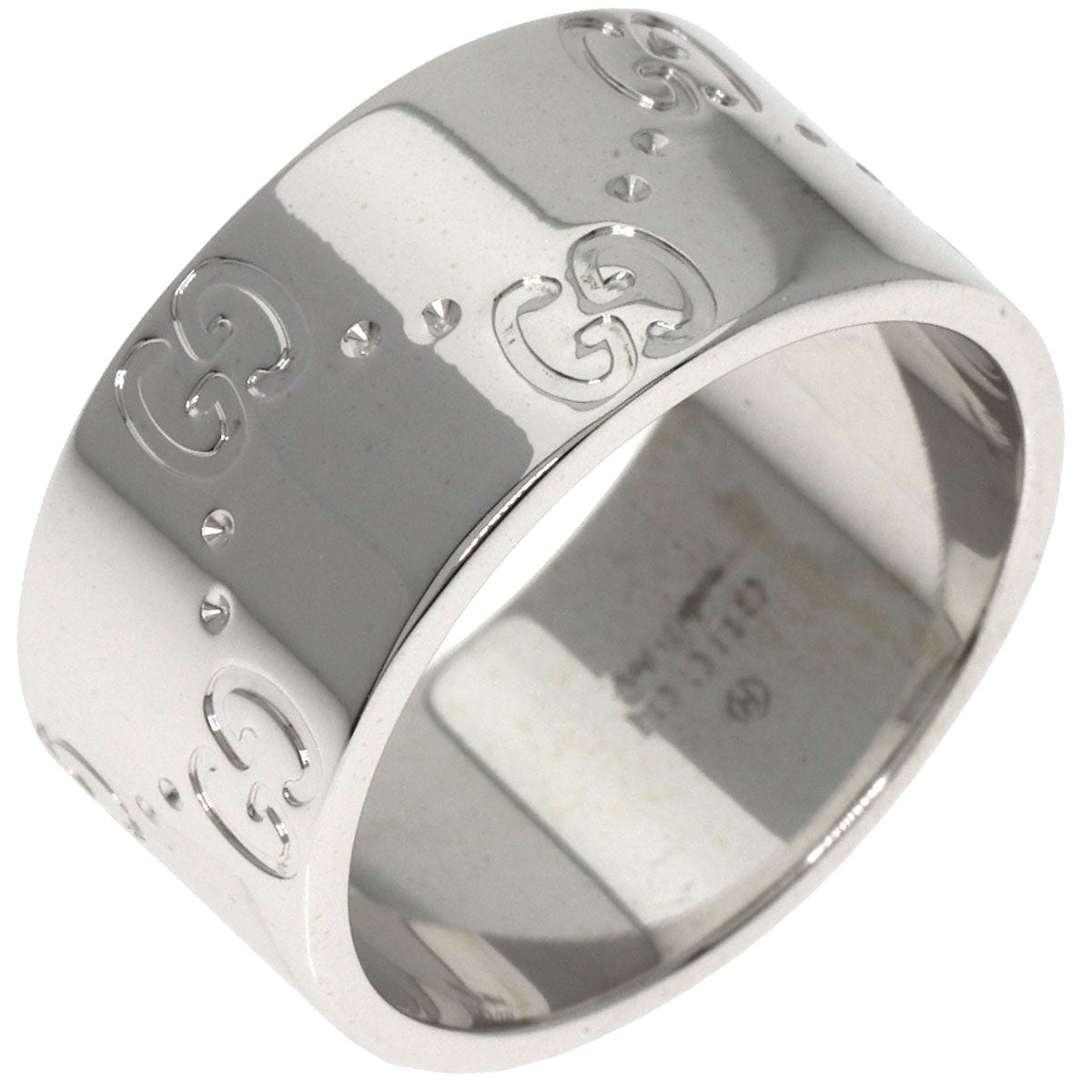 GUCCI   Ring Icon Wide #12 K18 White Gold Ladies