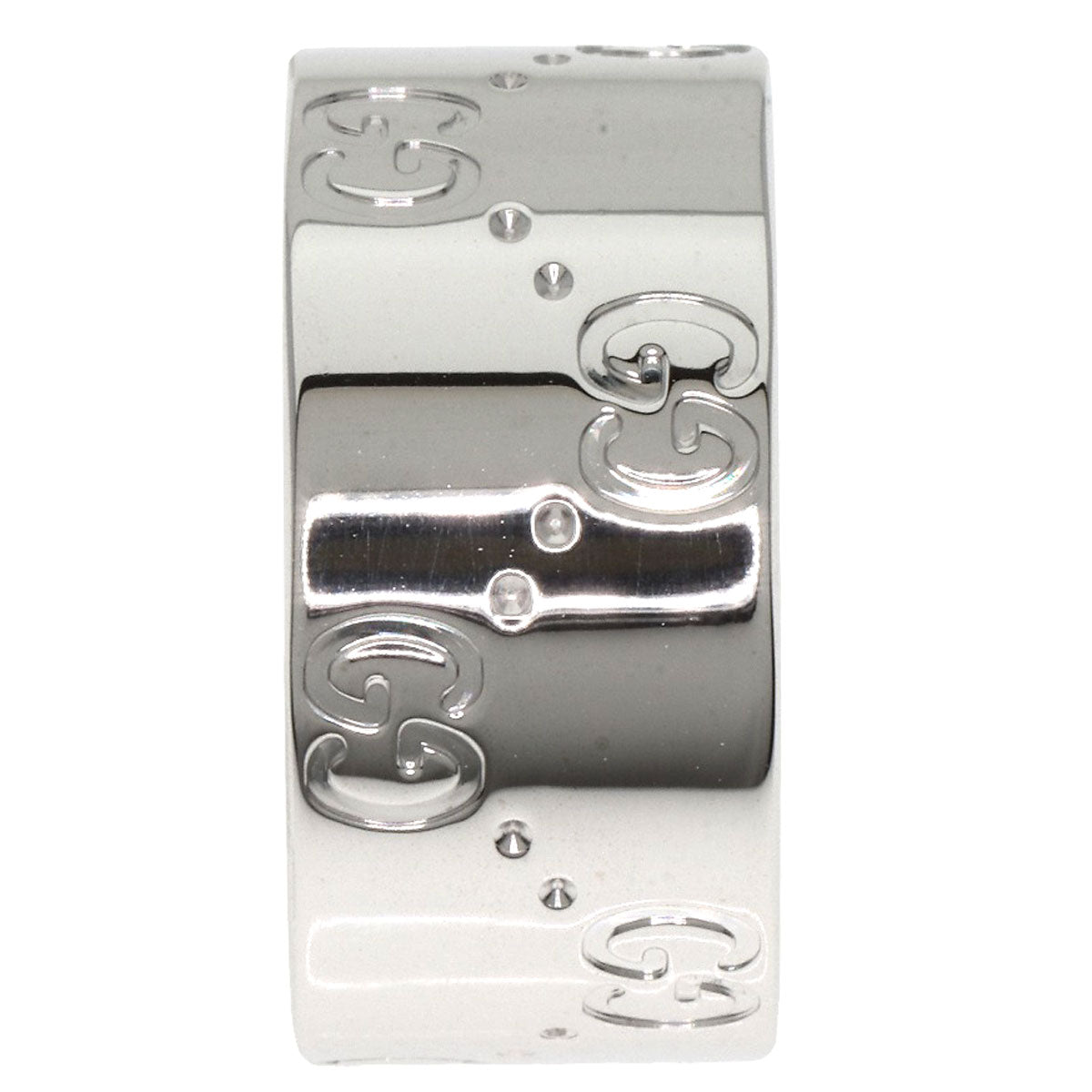 GUCCI   Ring Icon Wide #12 K18 White Gold Ladies