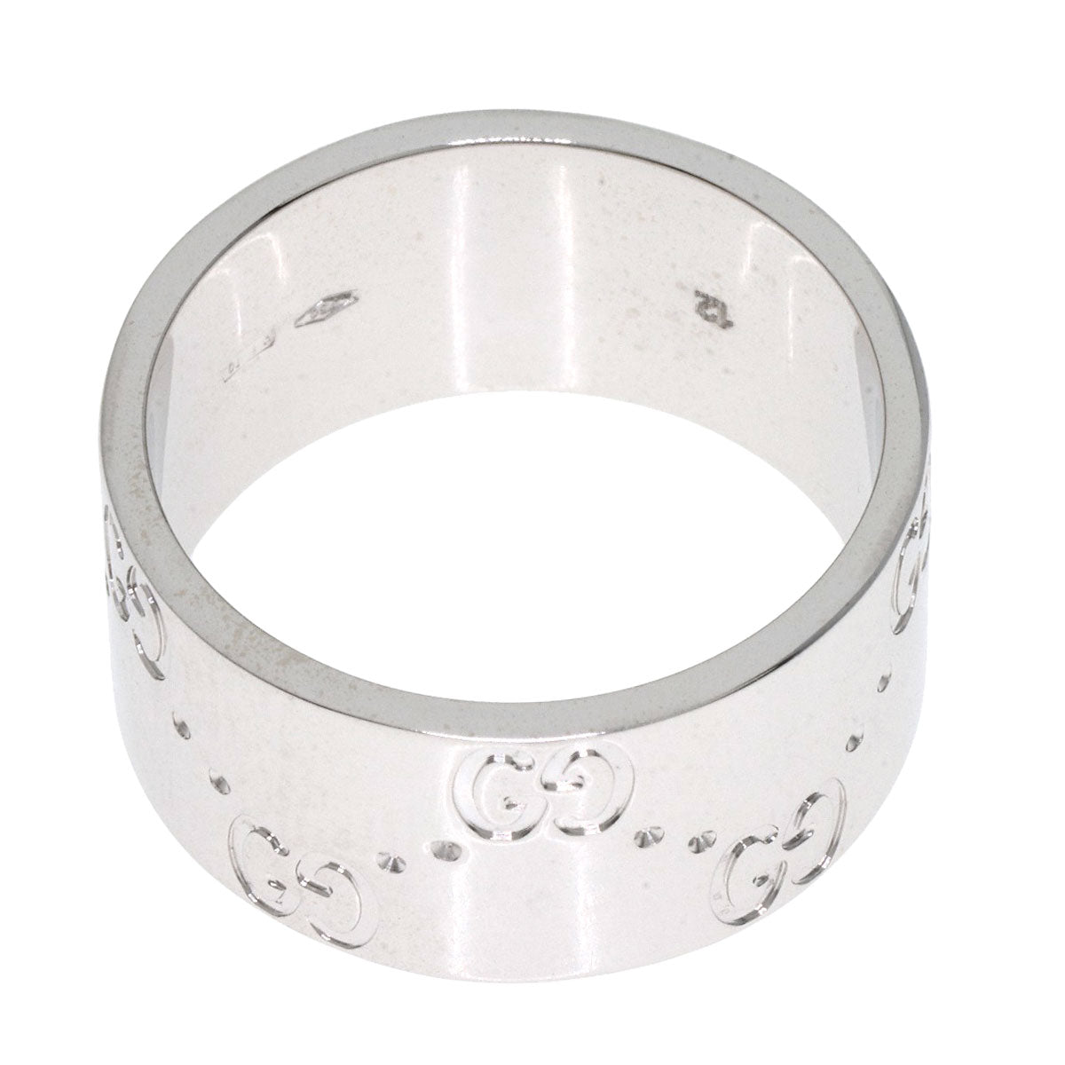 GUCCI   Ring Icon Wide #12 K18 White Gold Ladies