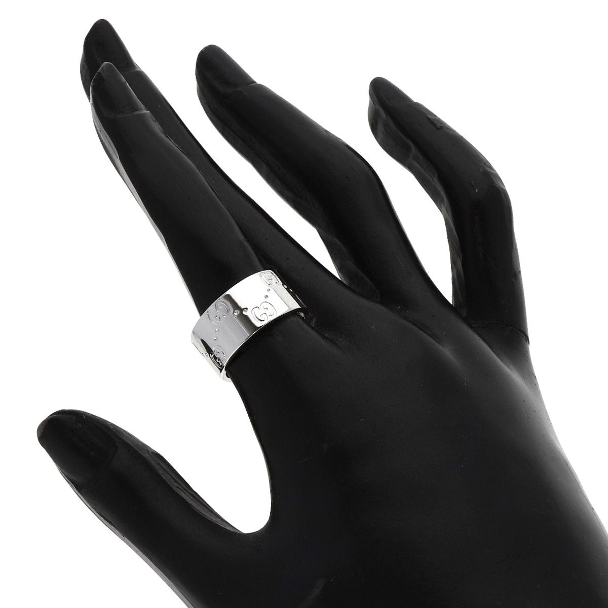 GUCCI   Ring Icon Wide #12 K18 White Gold Ladies