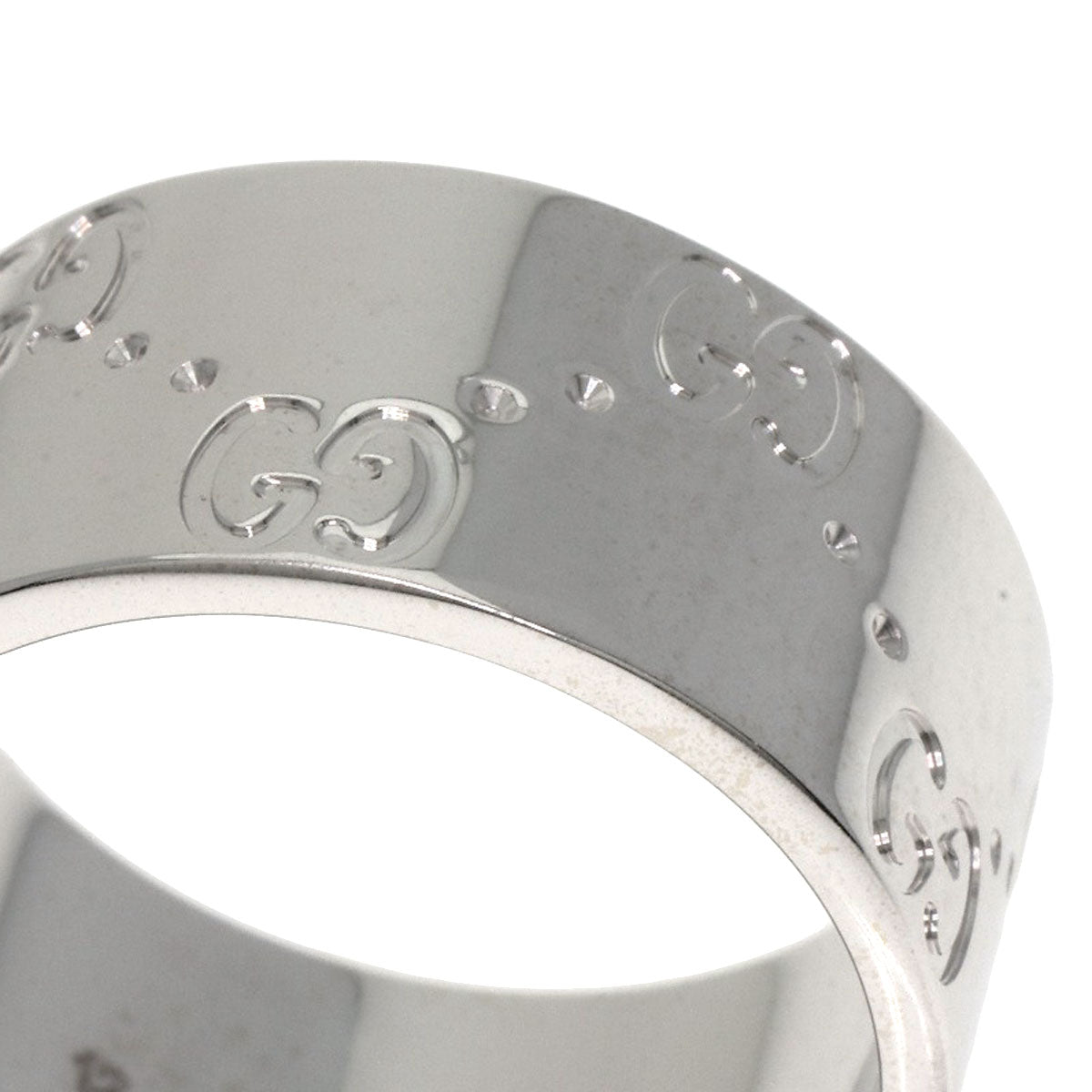 GUCCI   Ring Icon Wide #12 K18 White Gold Ladies